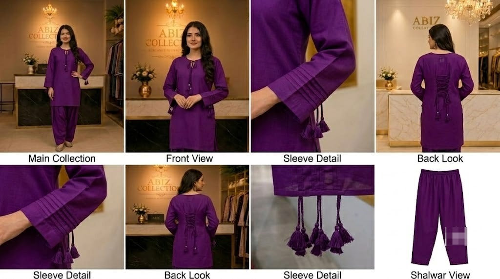 Purple 2 Piece Co-Ord Set for Women | Premium Casual Shirt & Trouser | Abiz Collection