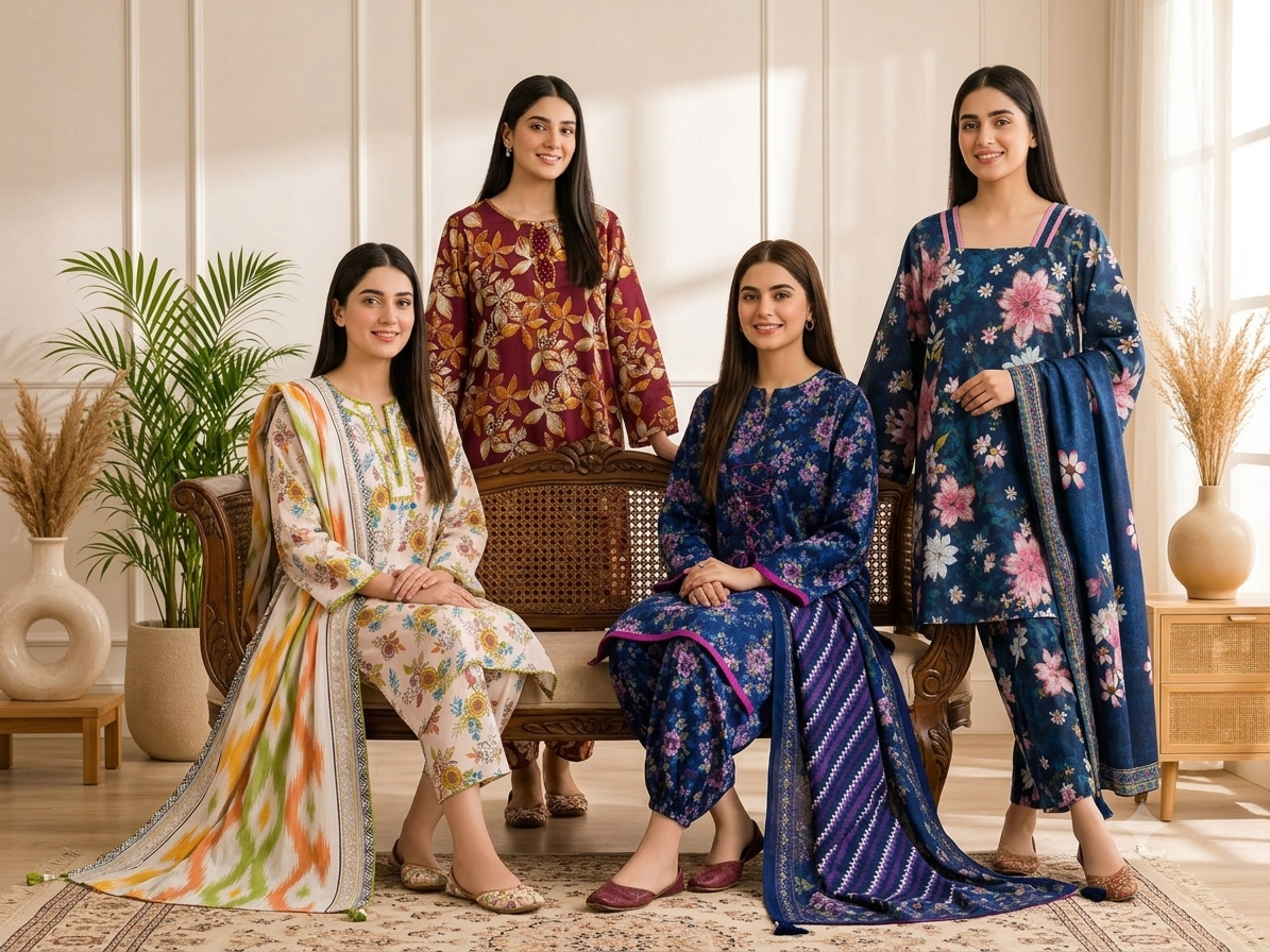 Premium Floral Printed 3-Piece Lawn Suits - Summer Collection 2026 -ABIZ COLLECTION