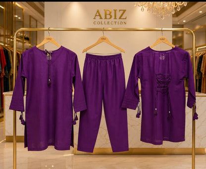 Purple 2 Piece Co-Ord Set for Women | Premium Casual Shirt & Trouser | Abiz Collection