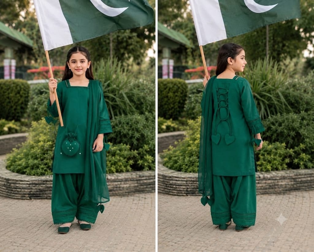 KIDS Green Kurta Set with Potli Bag | 14th August Azadi Dress | KIDS COLLECTION |  ABIZ COLLECTION