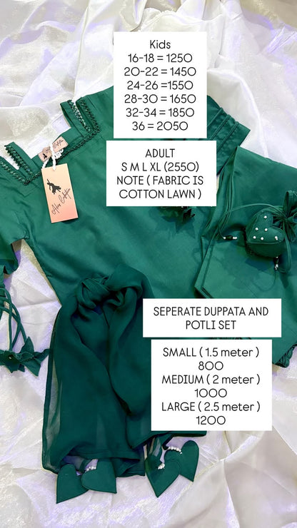 KIDS Green Kurta Set with Potli Bag | 14th August Azadi Dress | KIDS COLLECTION |  ABIZ COLLECTION